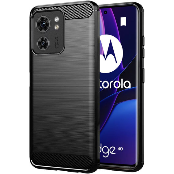 Θήκη για Motorola Edge 40, Carbon, μαύρη