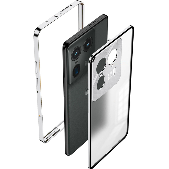 Θήκη για Motorola Edge 50 Ultra, Frame Case, ασημένια