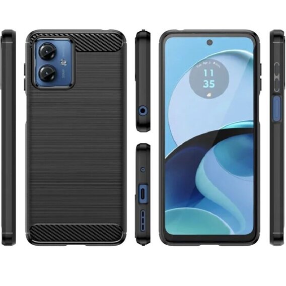 Θήκη για Motorola Moto G14, Carbon, μαύρη