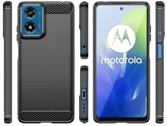Θήκη για Motorola Moto G24 / G24 Power / G04, Carbon, μαύρη