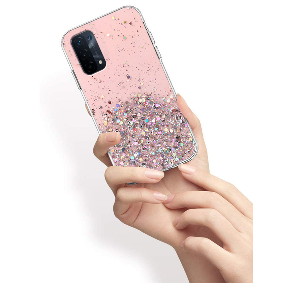 Θήκη για Oppo A54 5G/A74 5G/A93 5G, Glittery, ροζ