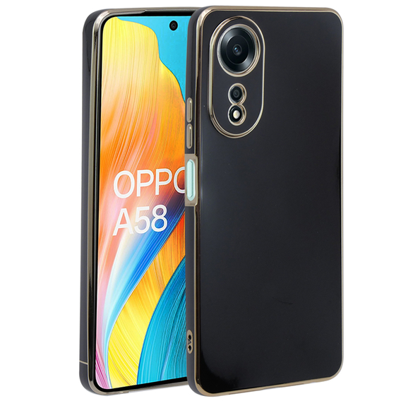 Θήκη για Oppo A58 4G, Glamour CamShield, μαύρη