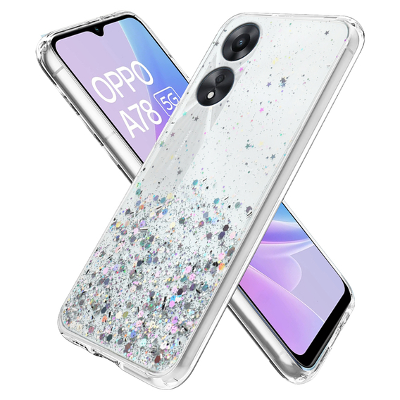 Θήκη για Oppo A78 5G, Glittery, διαφανής