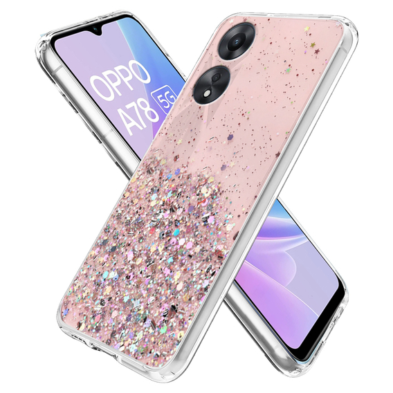 Θήκη για Oppo A78 5G, Glittery, ροζ