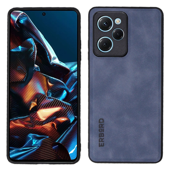 Θήκη για POCO X5 Pro 5G, ERBORD Business, με πλάκα στήριξης αυτοκινήτου, μπλε