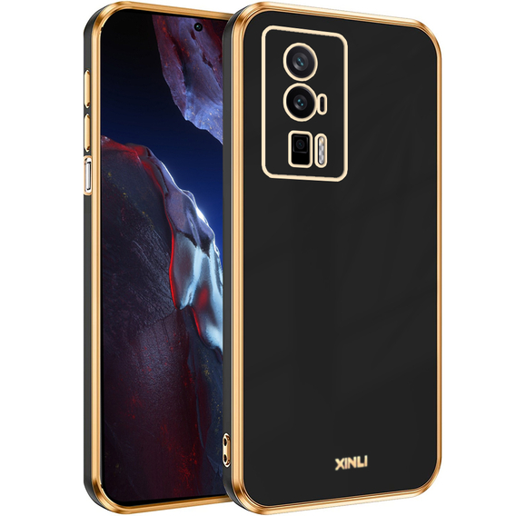 Θήκη για Poco F5 Pro 5G, Glamour CamShield, μαύρη