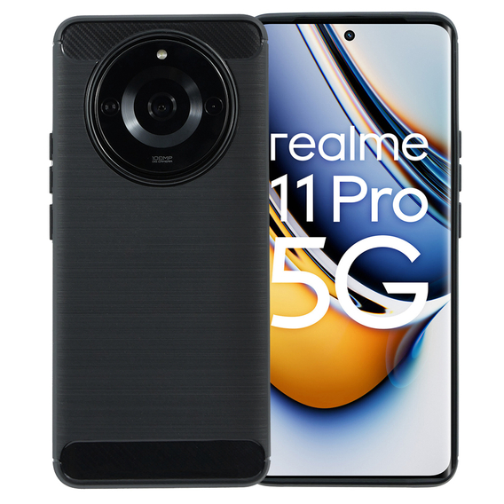 Θήκη για Realme 11 Pro / 11 Pro +, Carbon, μαύρη