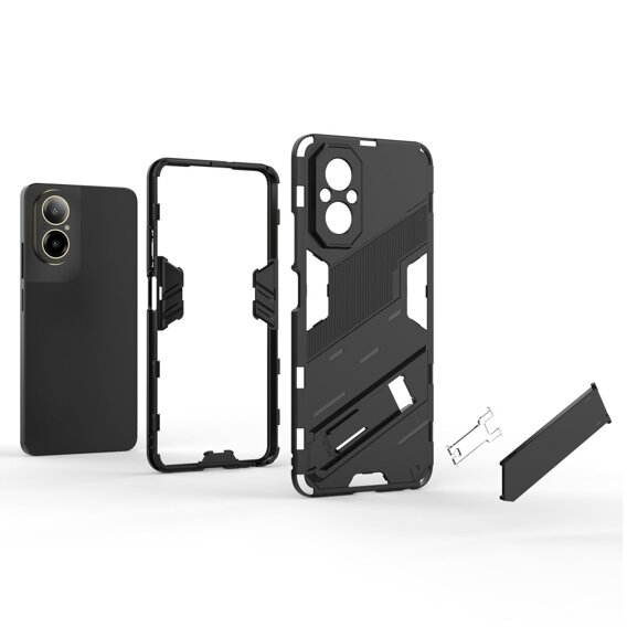 Θήκη για Realme C67, Military kickstand, μαύρη