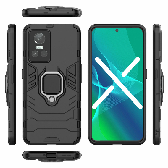 Θήκη για Realme GT Neo 3, Kickstand Ring, μαύρη