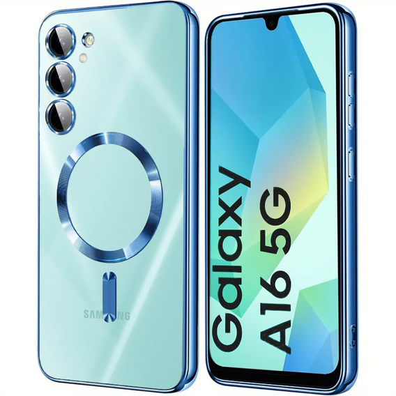 Θήκη για Samsung Galaxy A16, Electro MagSafe, μπλε + Γυαλί για την οθόνη