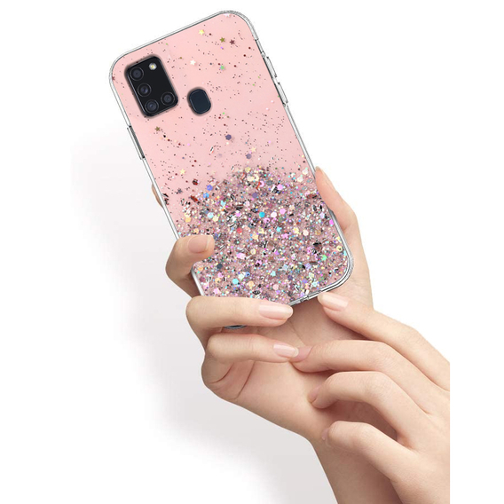 Θήκη για Samsung Galaxy A21S, Glittery, ροζ