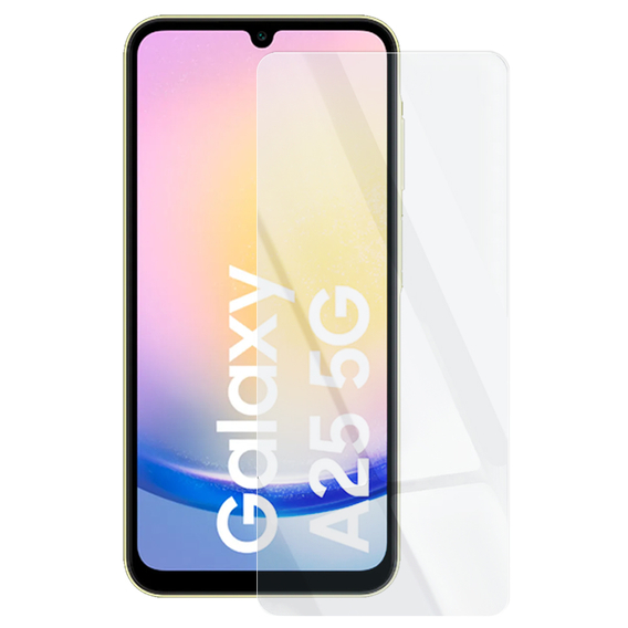 Θήκη για Samsung Galaxy A25, γυαλιστερή σιλικόνη, διαφανής + γυαλί 9H