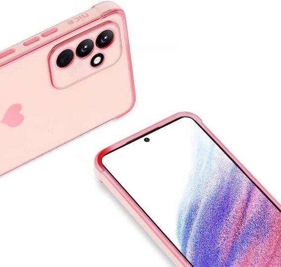 Θήκη για Samsung Galaxy A25 5G, Electro heart, ροζ rose gold + Full Glue Ceramic Glass