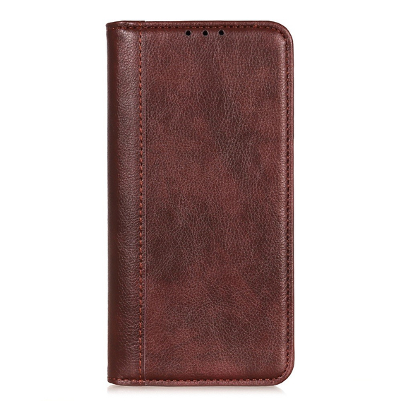 Θήκη για Samsung Galaxy A35 5G, Wallet Litchi Leather, καφέ