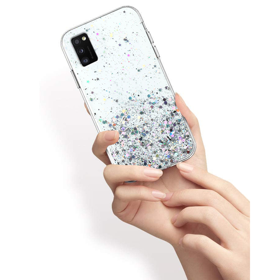 Θήκη για Samsung Galaxy A41, Glittery, διαφανής