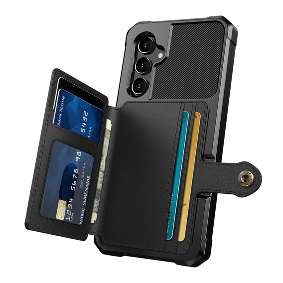 Θήκη για Samsung Galaxy A54 5G, Card Holder Kickstand, μαύρη