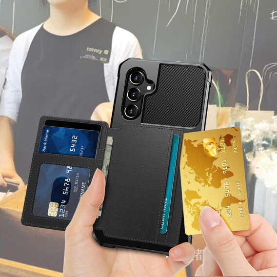 Θήκη για Samsung Galaxy A54 5G, Card Holder Kickstand, μαύρη