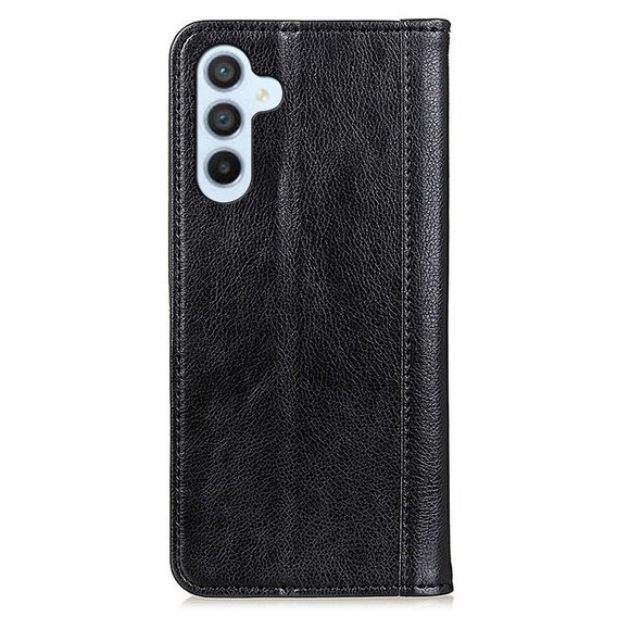 Θήκη για Samsung Galaxy A55 5G, Wallet Litchi Leather, μαύρη