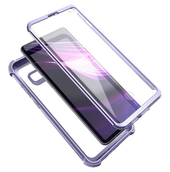 Θήκη για Samsung Galaxy S10 Plus, Dexnor Full Body Rugged, διαφανής / βιολετί