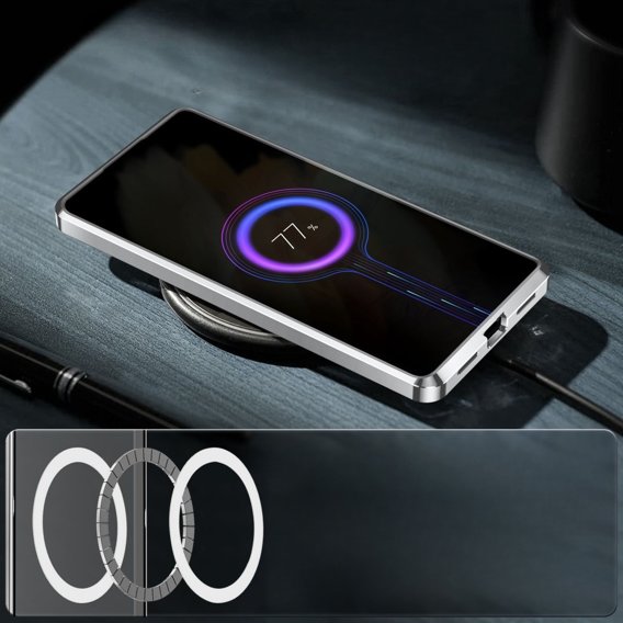 Θήκη για Samsung Galaxy S21 FE 5G, CamShield MagSafe, διαφανές / ασημί