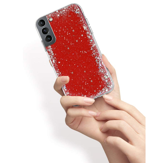 Θήκη για Samsung Galaxy S21, Glittery, κόκκινη