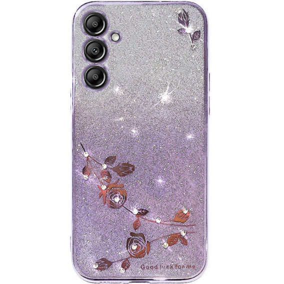 Θήκη για Samsung Galaxy S24+ Plus, Glitter Flower, μωβ