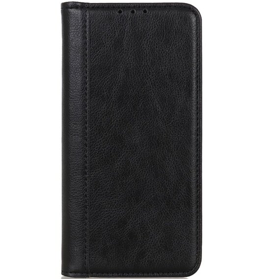 Θήκη για Samsung Galaxy S24+ Plus, Wallet Litchi Leather, μαύρη