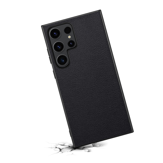Θήκη για Samsung Galaxy S24 Ultra, Calf Texture, μαύρη