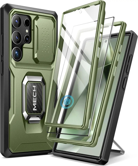 Θήκη για Samsung Galaxy S24 Ultra, Tongate MECH Series με βάση στήριξης, πράσινη