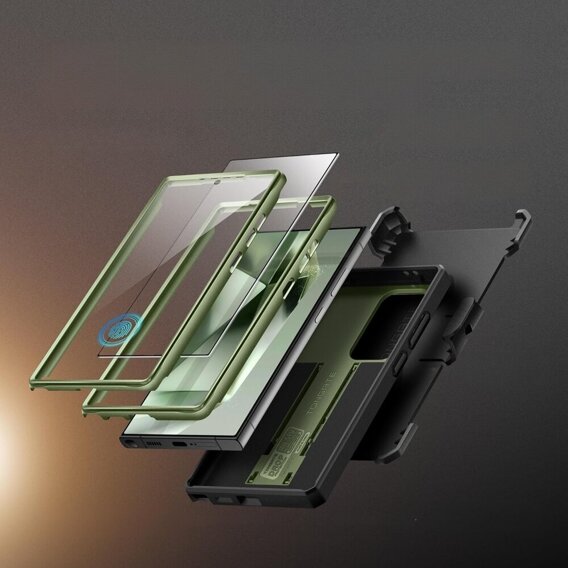 Θήκη για Samsung Galaxy S24 Ultra, Tongate MECH Series Clip, πράσινη