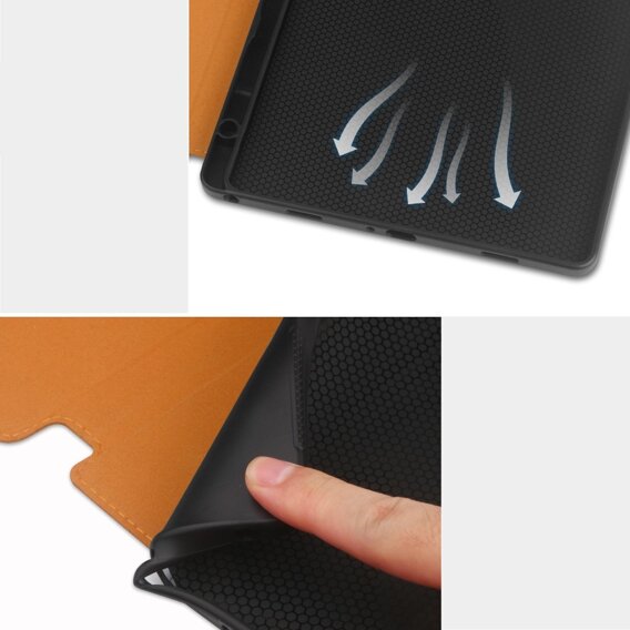 Θήκη για Samsung Galaxy Tab A9+, Business Card and Pen Slot, καφέ