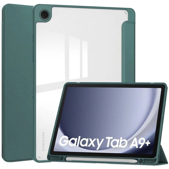 Θήκη για Samsung Galaxy Tab A9+, Smartcase Hybrid, με χώρο για γραφίδα, πράσινη