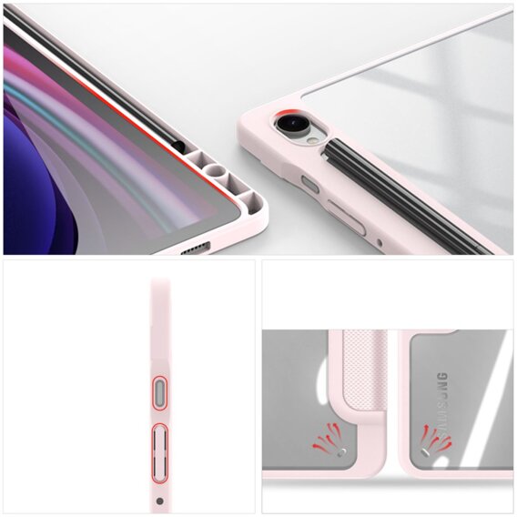 Θήκη για Samsung Galaxy Tab S9 FE, Dux Ducis TOBY, ροζ