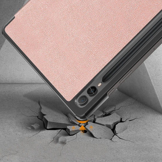 Θήκη για Samsung Galaxy Tab S9 FE+ Plus, Smartcase με χώρο για γραφίδα, ροζ rose gold