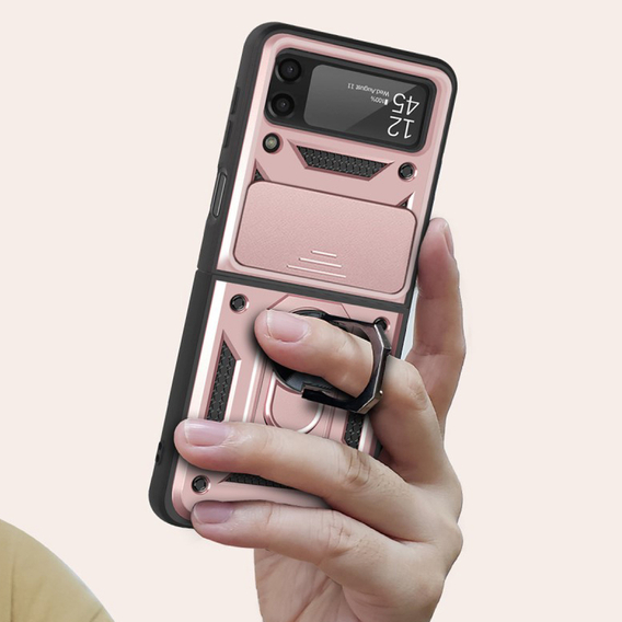 Θήκη για Samsung Galaxy Z Flip 4 5G, CamShield Slide, ροζ