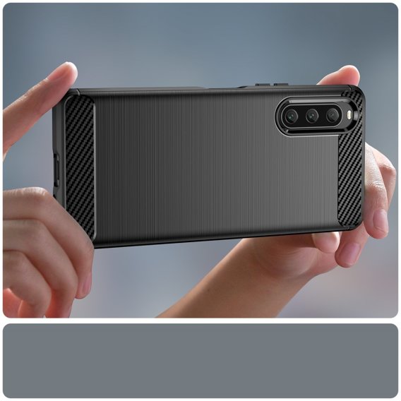 Θήκη για Sony Xperia 10 V, Carbon, μαύρη