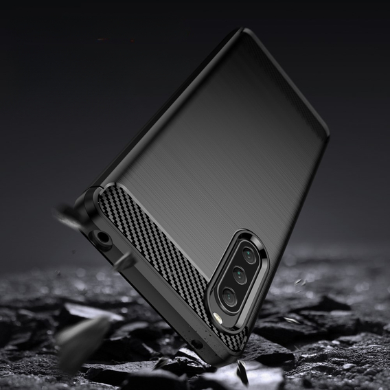 Θήκη για Sony Xperia 10 V, Carbon, μαύρη