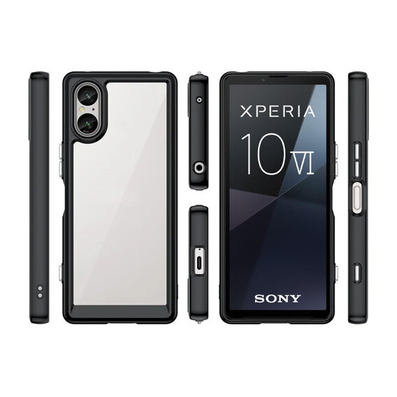 Θήκη για Sony Xperia 10 VI, Fusion Hybrid, διαφανής / μαύρη