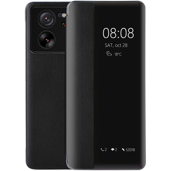 Θήκη για Xiaomi 13T / 13T Pro, με πτερύγιο πλευρικής όψης, μαύρο