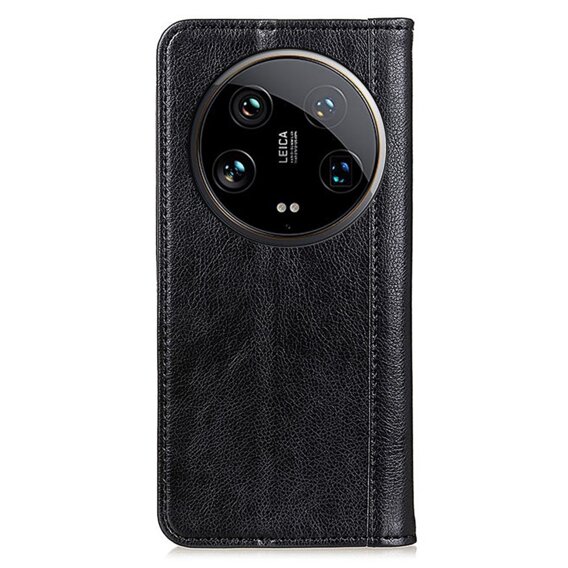 Θήκη για Xiaomi 14 Ultra, Wallet Litchi Leather, μαύρη