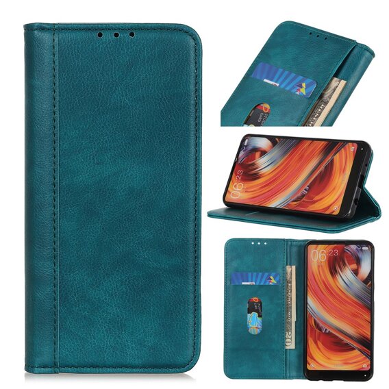 Θήκη για Xiaomi 14 Ultra, Wallet Litchi Leather, πράσινη