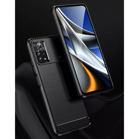 Θήκη για Xiaomi Poco M4 Pro 4G, Carbon, μαύρη