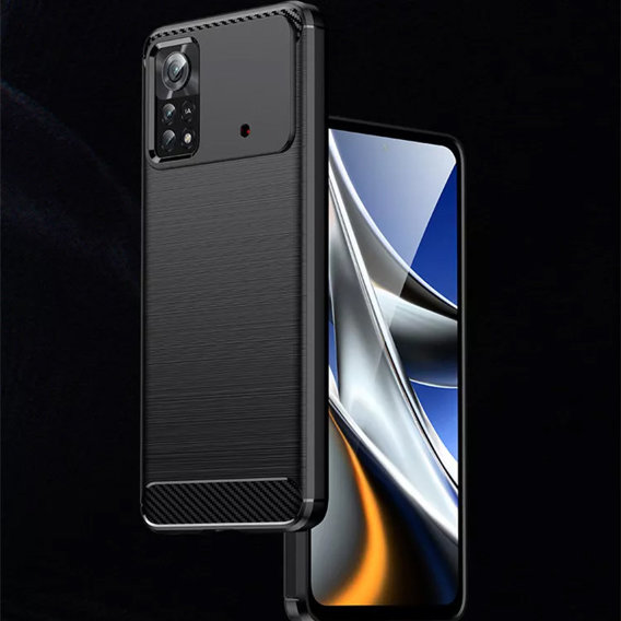 Θήκη για Xiaomi Poco M4 Pro 4G, Carbon, μαύρη