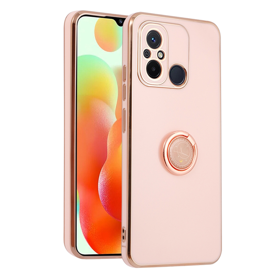 Θήκη για Xiaomi Redmi 12C, Electro Ring, ροζ rose gold