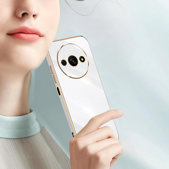 Θήκη για Xiaomi Redmi A3, Glamour CamShield, λευκή