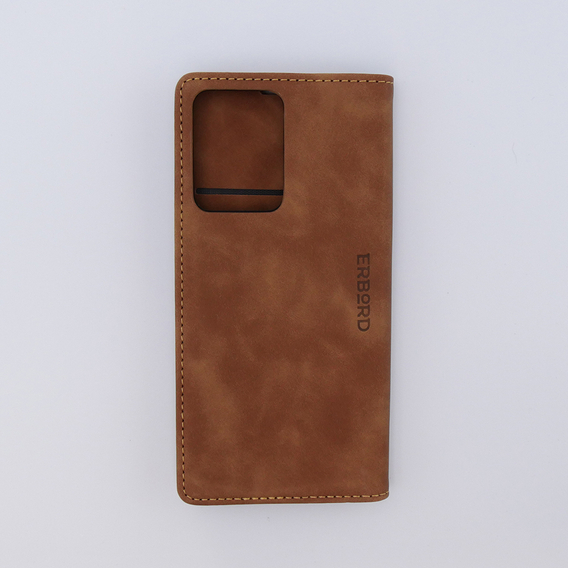 Θήκη για Xiaomi Redmi Note 12 5G / Poco X5 5G, ERBORD Vintage, πορτοφόλι με πτερύγιο, καφέ