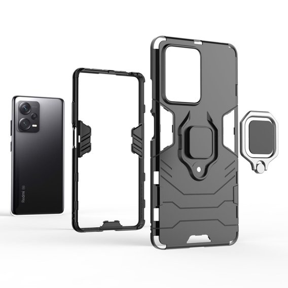 Θήκη για Xiaomi Redmi Note 12 Pro+ 5G, Kickstand Ring, μαύρη