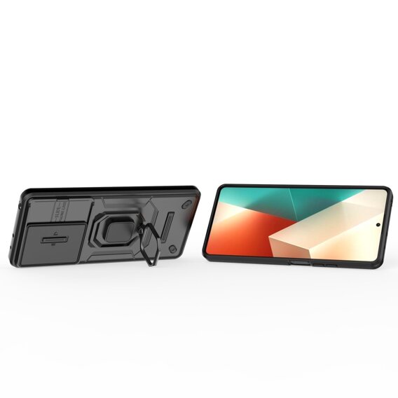 Θήκη για Xiaomi Redmi Note 13 5G, KickStand Camera Lens, μαύρη