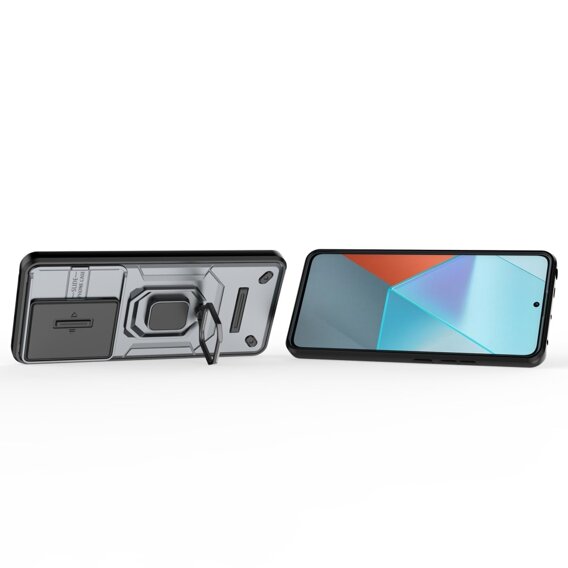 Θήκη για Xiaomi Redmi Note 13 Pro 5G, KickStand Camera Lens, γκρι