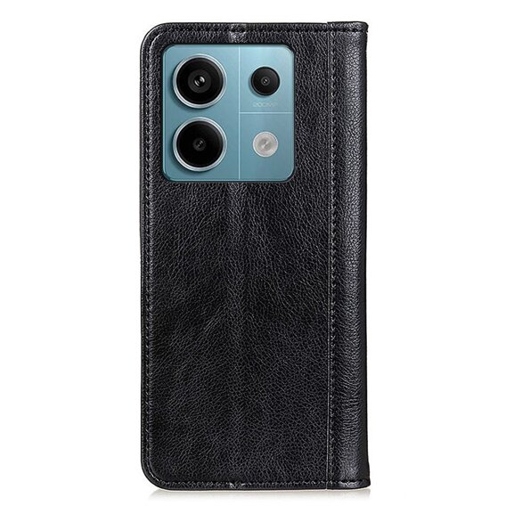 Θήκη για Xiaomi Redmi Note 13 Pro 5G, Wallet Litchi Leather, μαύρη